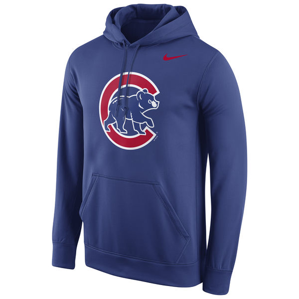 Men Chicago Cubs Nike Logo Performance Pullover Hoodie Royal->los angeles dodgers->MLB Jersey